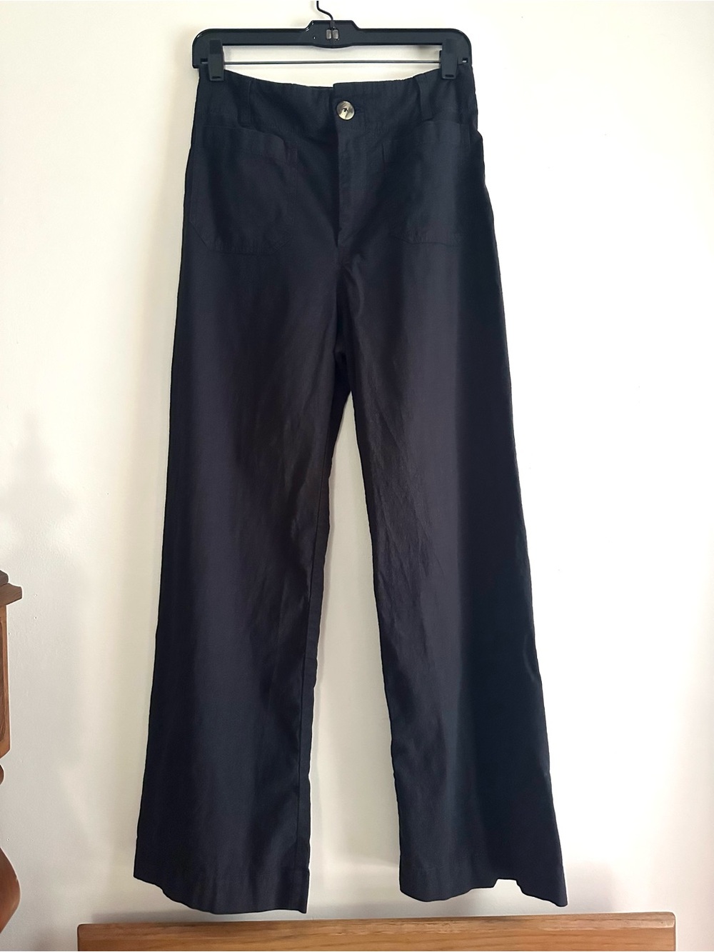Maeve • The Colette Full-Lengvth Wide-Leg Pants Linen Black